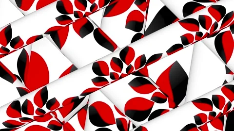 Red and Black Geometric 3D Cylinder Patterns Abstract Floral Motif Seamless.. Stock-Footage 339449832
