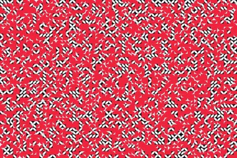 Red and Black Geometric Pattern with Leaf Motifs Ilustração Stock