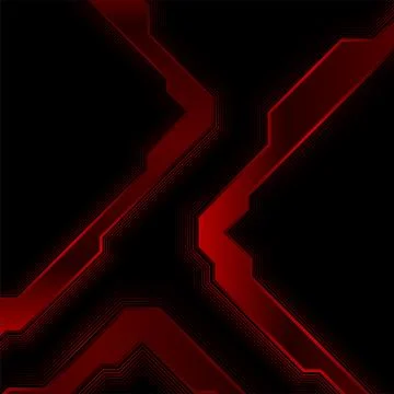 Red and black geometric tech abstract background Stock Illustration