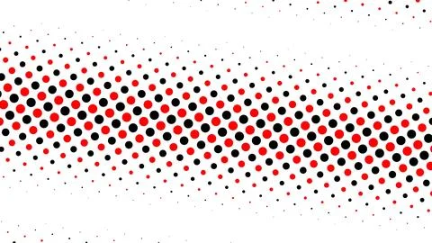 Red and Black Halftone Dot Pattern Wave Illustrazione stock