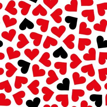 Red and black heart pattern on white background Stock-Illustration