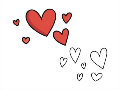 Red and black hearts floating showing love, care, and health concept Stock Illustration