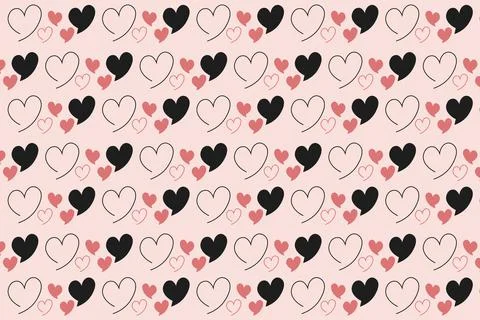 Red and black hearts pattern Stock Illustration