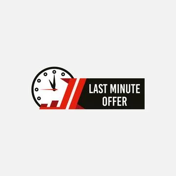 Red and black last minute offer button sign. Banner design in flat modern s.. Stock Illustration