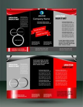 Red and black leaflet flyer Stock Illustration