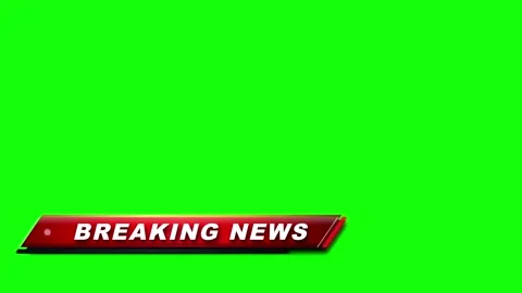 Red and black lower third with white text BREAKINGNEWS on a green screen 動画素材 336365174