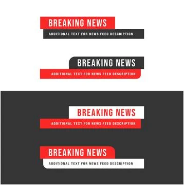 Red and Black Lower Third on Black and White Background for Television and .. Stock Illustration
