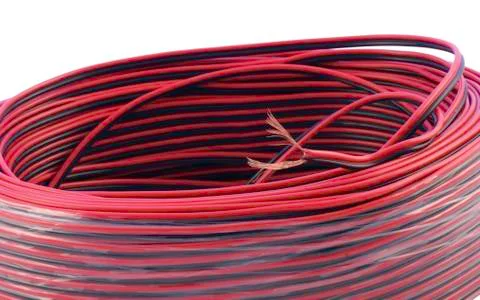 Red and black parallel cable 3 Stock Photos