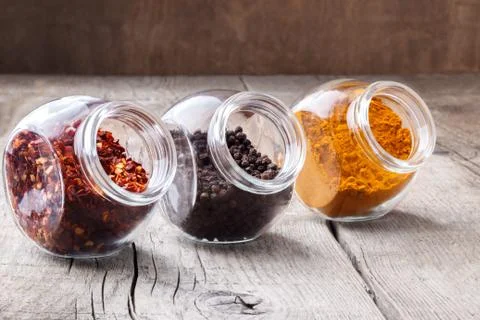 Red and black pepper Stock Photos