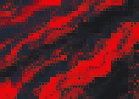 A red and black pixelated background with a red line Ilustración de archivo