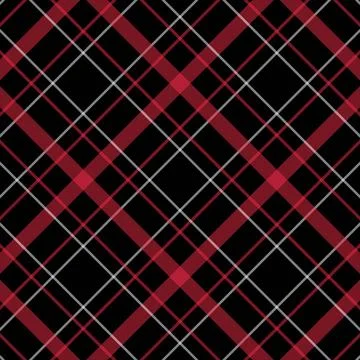 Red and black plaid pattern with white lines, textile fabric design Stock Illustration