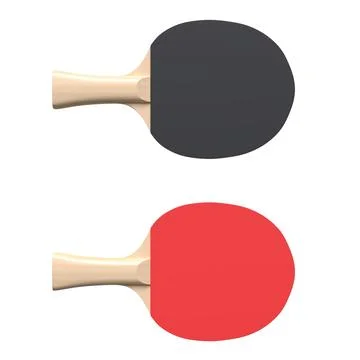 Red and black rackets for table tennis isolated on white background Stock Illustration