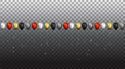 Red and black realistic vector balloons, elegant background for sale Stock Illustration