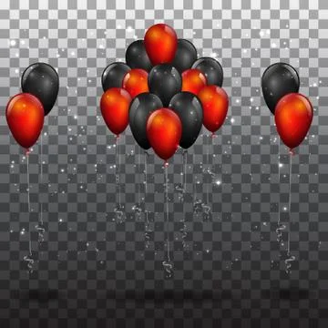 Red and black realistic vector balloons, elegant background for sale Stock Illustration