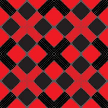 Red and Black Rectangle Seamless Pattern Illustrazione stock