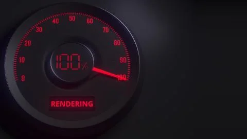 Red and black render meter or indicator, 3D rendering Stock Illustration