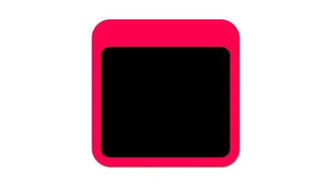 Red and Black rounded square icon isolate on white. Stock Illustration
