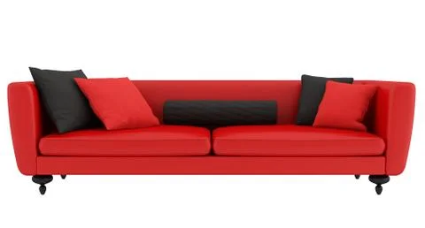 Red and black sofa Stock Illustration