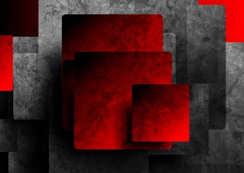 Red and black squares tech grunge background Stockillustratie