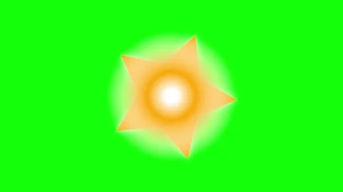 Red and Black Star and Sun on Green Screen Background Horizontal 16:9 Video stock 339330276