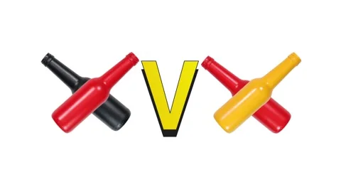 Red and Black Team Vs Yellow and Red Team Flippable Stop Motion Animation Video stock 160128616
