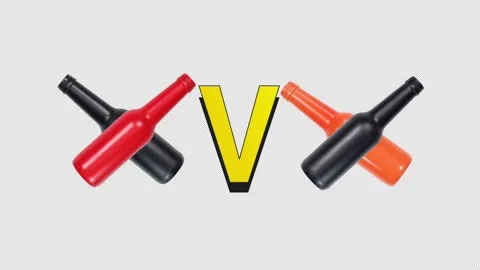 Red and Black Team Vs Black and Orange Team Flippable Stop Motion Animation Video stock 160160597