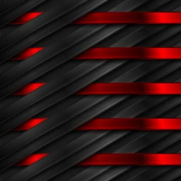 Red and black tech geometric abstract background with glossy stripes 스톡 일러스트