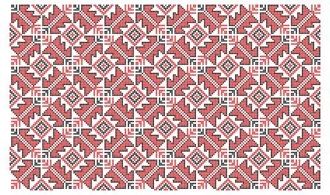 Red and black traditional pattern from Ukraine Stock Illustration