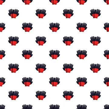 Red and black workout gloves seamless pattern Stock Illustration