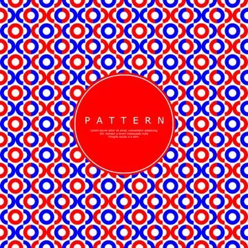 Red and blue abstract circle seamless pattern design. Simple round pattern. Stock Illustration