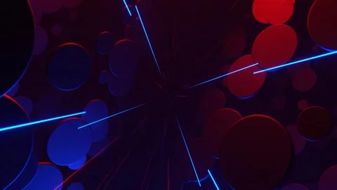 Red and Blue Abstract Circles Shape Movement Background VJ Loop in 4K Stock Footage 307688776