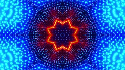 Red and blue abstract pattern. Kaleidoscope VJ loop Stock Footage 261671079