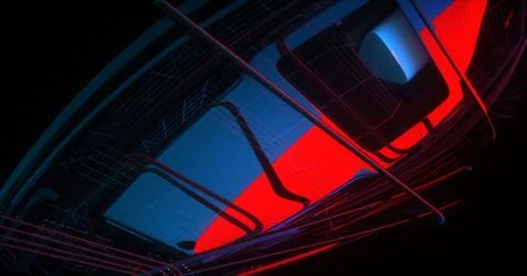 Red and blue abstract shape Stock Illustration