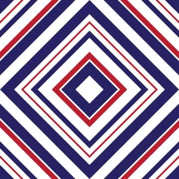 Red and Blue Argyle Diagonal Stripes seamless pattern background Stock Illustration