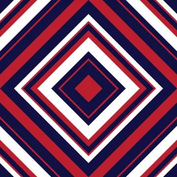 Red and Blue Argyle Diagonal Stripes seamless pattern background Stock Illustration