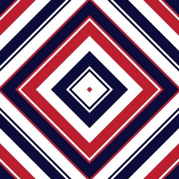 Red and Blue Argyle Diagonal Stripes seamless pattern background Stock Illustration