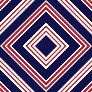 Red and Blue Argyle Diagonal Stripes seamless pattern background Stock Illustration