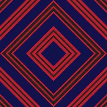 Red and Blue Argyle Diagonal Stripes seamless pattern background Stock Illustration