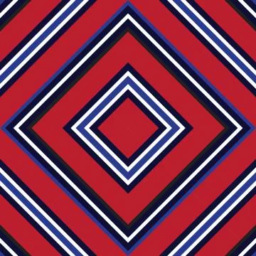 Red and Blue Argyle Diagonal Stripes seamless pattern background Stock Illustration