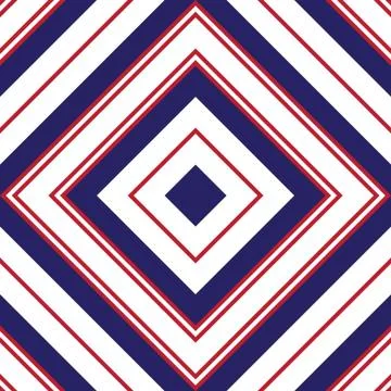 Red and Blue Argyle Diagonal Stripes seamless pattern background Stock Illustration