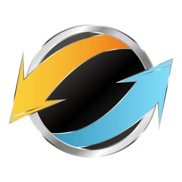 Red and blue arrow in a circle. Sign for air conditioner Stock Illustration