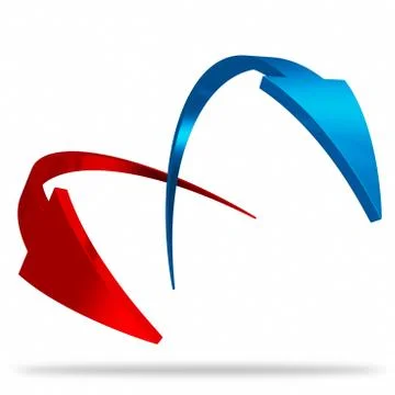 Red and blue arrow Stock Illustration