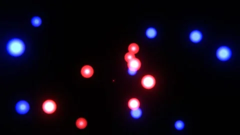 Red and Blue Beautiful Flying Bokeh Lights Background VJ Loop in 4K Stock Footage 344100540