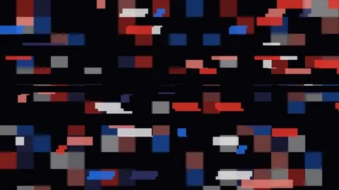 Red and blue on black datamosh block corruption animation Stock Footage 346236840
