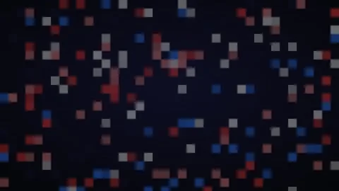 Red and blue on black pixel mosaic glitch animation, glitch motion background Stock Footage 346233350