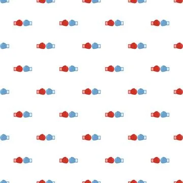 Red and blue boxing gloves seamless pattern vector 스톡 일러스트