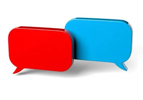 Red and blue bubble speech Stock Illustration