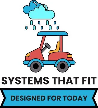 A red and blue car with a cloud on top Stock Illustration