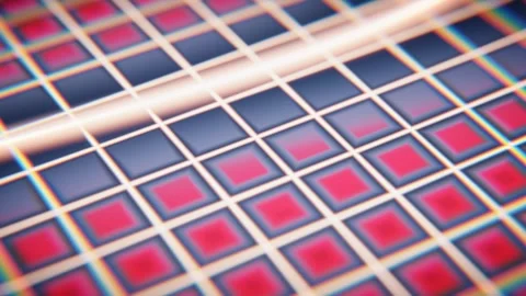 A red and blue checkered pattern is showcased in a closeup shot. 스톡 동영상 276192600