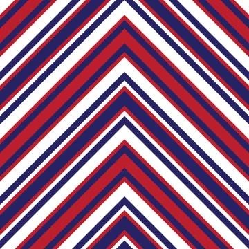 Red and Blue Chevron Diagonal Stripes seamless pattern background Stock Illustration
